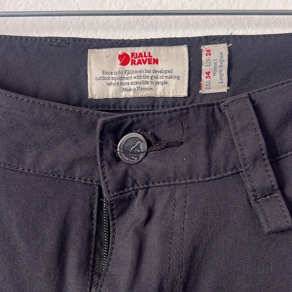 Fjallraven Women’s Abisko Trail Stretch Black Hiking Trouser Pants Size 26 Reg - Picture 6 of 13